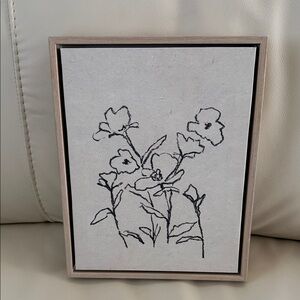 Threshold 8x10 Framed Minimalist Sketch Flowers Floral Line Art Wall Picture